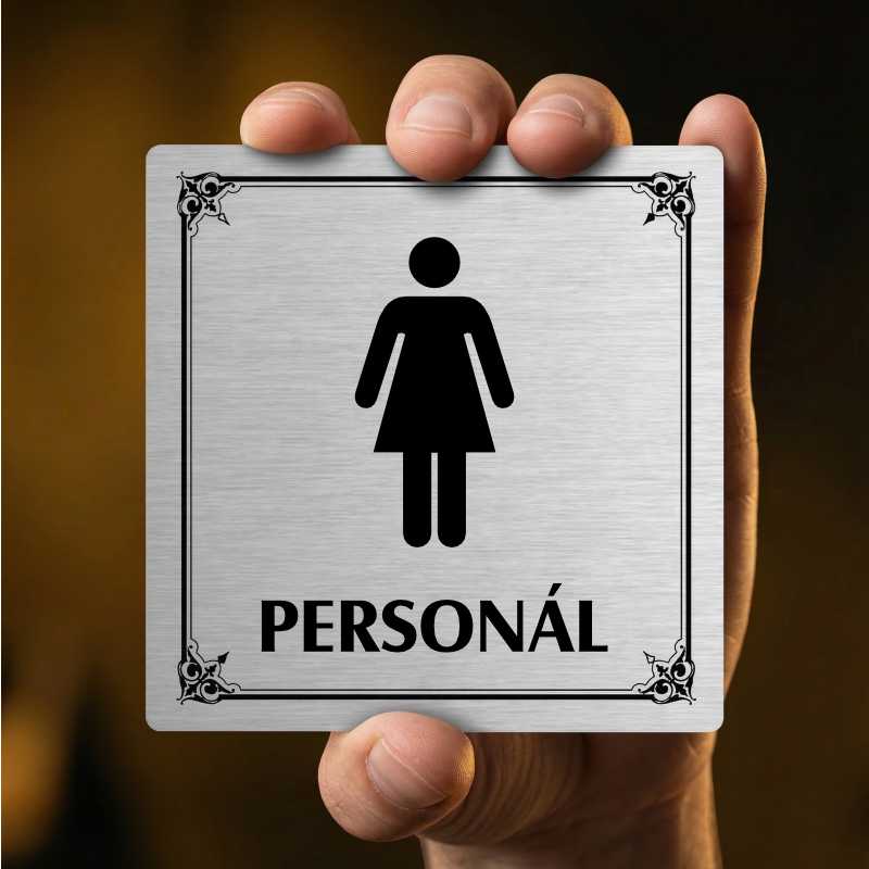 WC ženy personál, 100x100mm, pergamen, Utah
